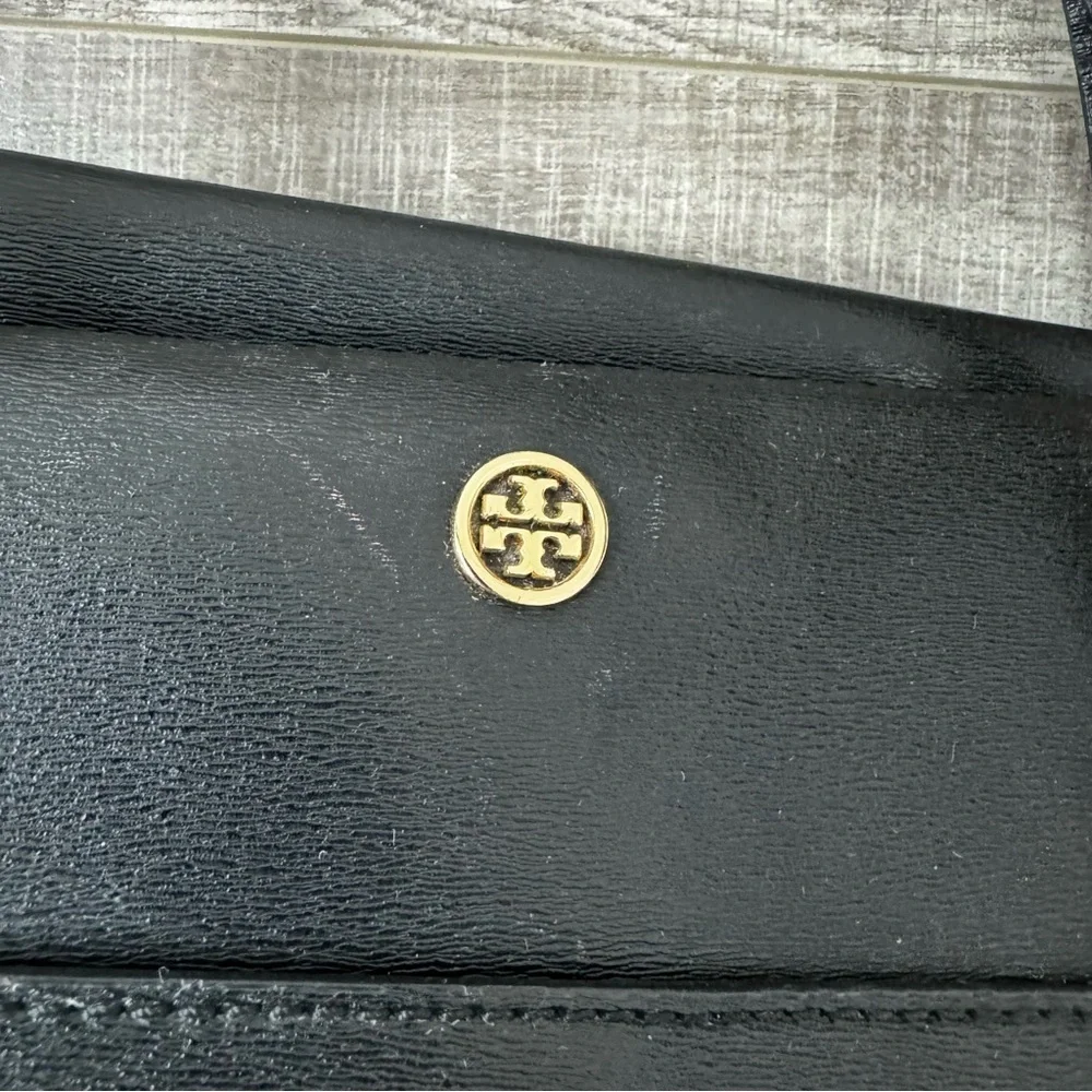 Tory Burch Parker Tote Black Saffiano Leather Structured